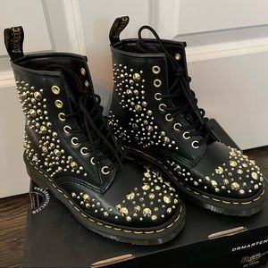 Dr Martens 1460 Midas Gold Studded Boots
